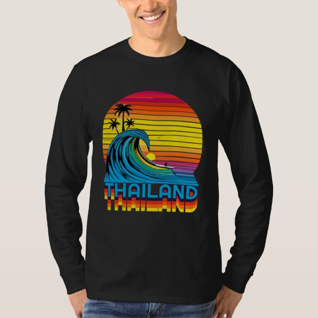 Camiseta Thailand Retro Throwback Surf & Thai Beach Souveni (Frente)