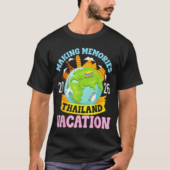Camiseta Thailand Vacation 2026 Travel Making Memories Fami (Frente)