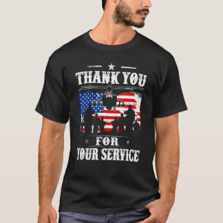 Camiseta Thank You For Your Service Patriotic Veterans Day