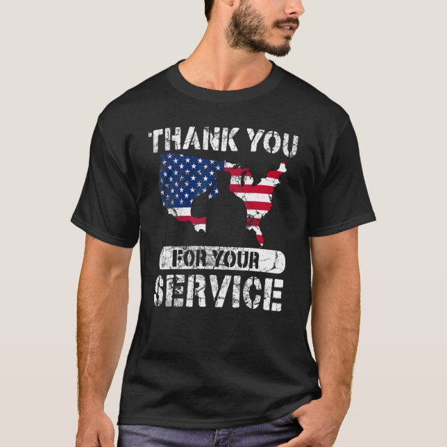 Camiseta Thank You For Your Service Patriotic Veterans Day_ (Frente)