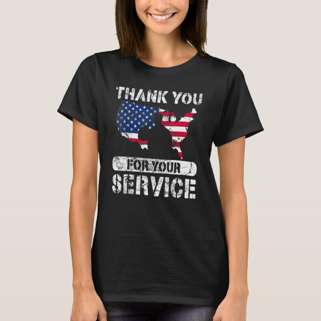 Camiseta Thank You For Your Service Patriotic Veterans Day_ (Frente)