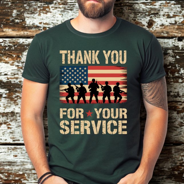 Camiseta THANK YOU FOR YOUR SERVICE Veterans Day Tribute (Criador carregado)