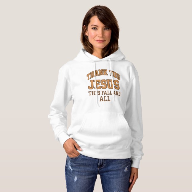 Camiseta Thank You Jesus This Fall and All – Varsity Style  (Frente Completa)