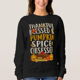 Camiseta Thankful Blessed And Pumpkin Spice Obsessed Thanks