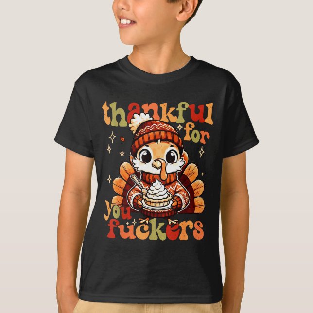 Camiseta Thankful For You Forers Thanksgiving Turkey Pumpki (Frente)