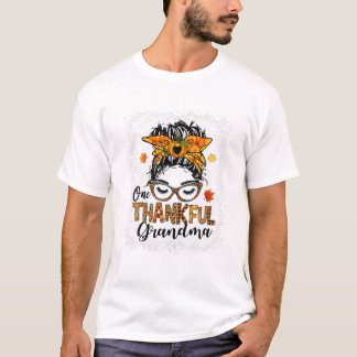 Camiseta Thankful Grandma Messy Bun