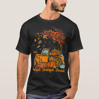 Camiseta Thankful Grateful Blessed Autumn Truck Falling Lea