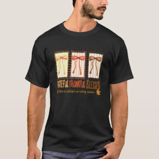 Camiseta Thankful Grateful Blessed Coquette Bow Fall Thanks