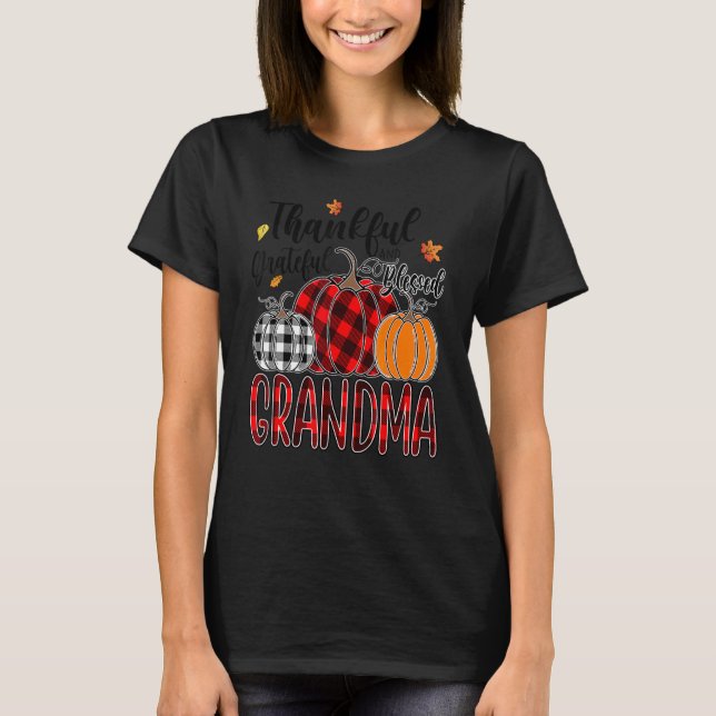 Camiseta Thankful Grateful Blessed Grandma Pumpkin Truck Th (Frente)
