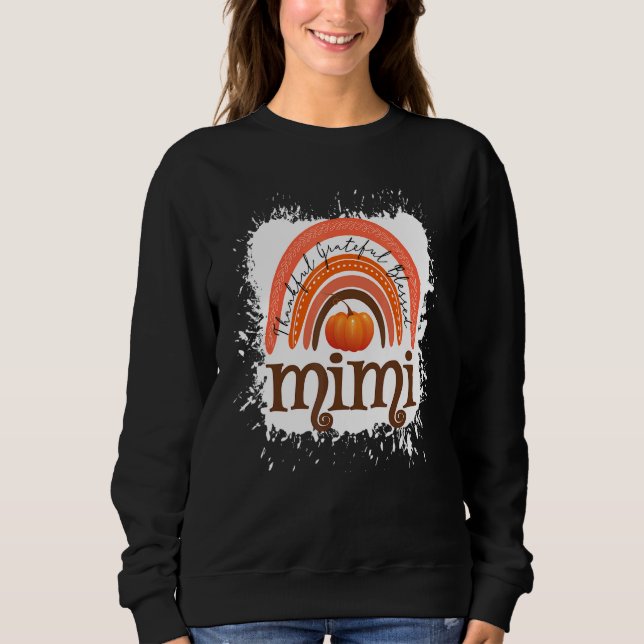 Camiseta Thankful Grateful Blessed Mimi Fall Pumpkin Thanks (Frente)