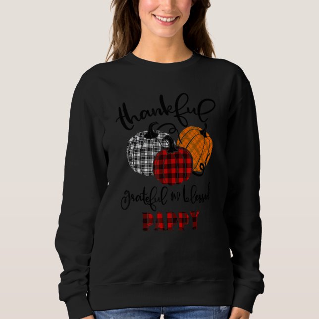 Camiseta Thankful Grateful Blessed Pappy Autumn Fall Pumpki (Frente)
