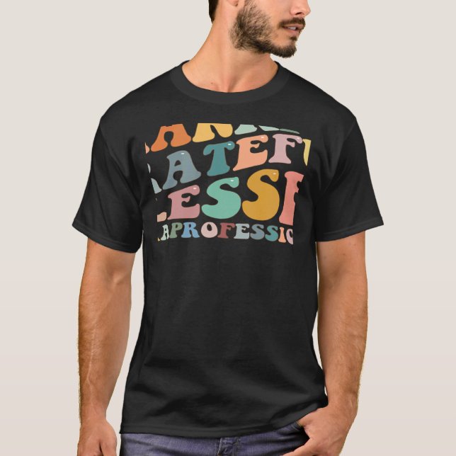 Camiseta Thankful Grateful Blessed Paraprofessional Fall Th (Frente)