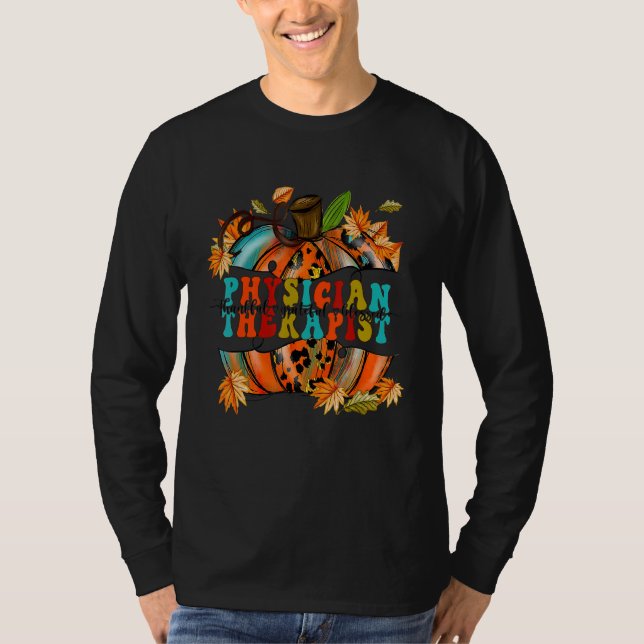 Camiseta Thankful Grateful Blessed Physical Therapist Autum (Frente)