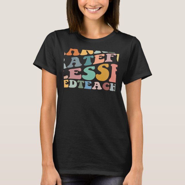 Camiseta Thankful Grateful Blessed Sped Teacher Fall Thanks (Frente)