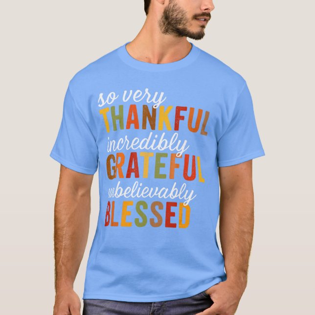 Camiseta Thankful Grateful Blessed Thanksgiving (Frente)