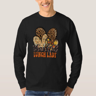 Camiseta Thankful Lunch Lady Cheetah Heart Lunch Lady Thank