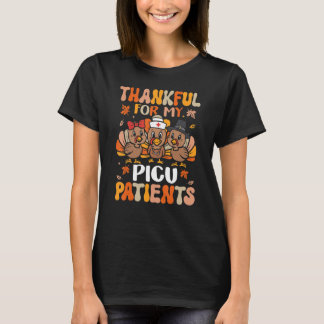 Camiseta Thankful PICU Nurse Thanksgiving Turkey Pediatric 