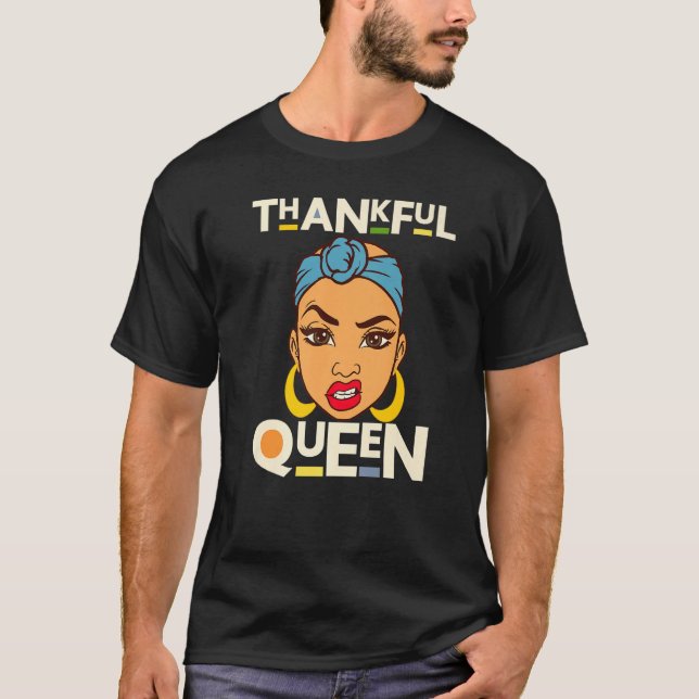 Camiseta Thankful Sister Black Girl Magic Brown Skin Girls  (Frente)