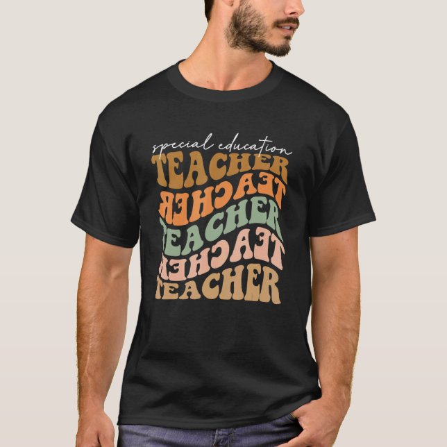 Camiseta Thankful Special Education Teacher Retro Fall Vibe (Frente)