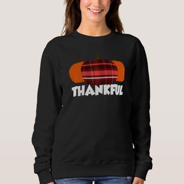 Camiseta Thankful Thanksgiving Pumpkin Flannel   (Frente)