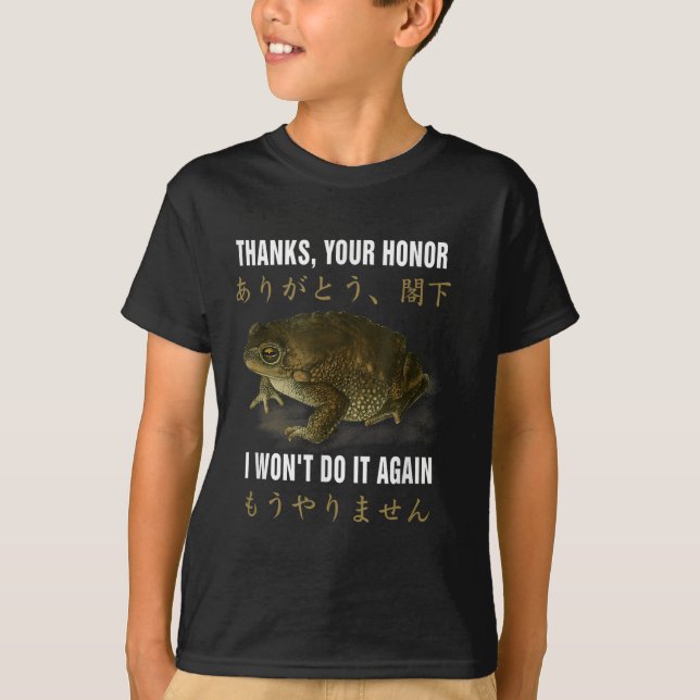Camiseta Thanks Your Honor I Won't Do-it Again Frog English (Frente)