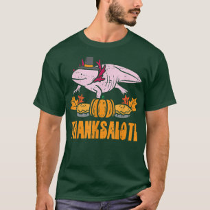 Camiseta Thanksalotl Axolotl Cute Ação de Graças a Meninas