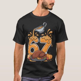 Camiseta Thanksgiving 67 Brainrot Meme Gravy Drip Fall Roas