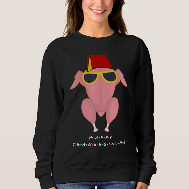 Camiseta Thanksgiving  For Friends  Turkey Head (Frente)
