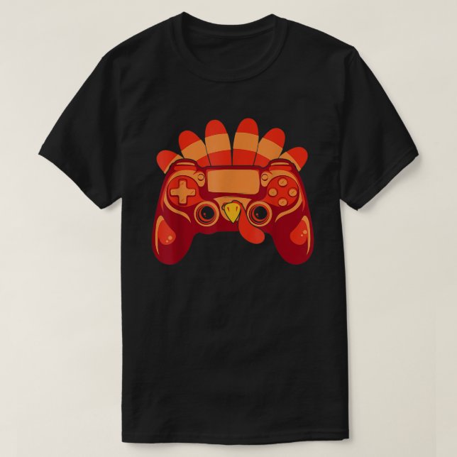 Camiseta Thanksgiving Gamer Turkey Controller (Frente do Design)