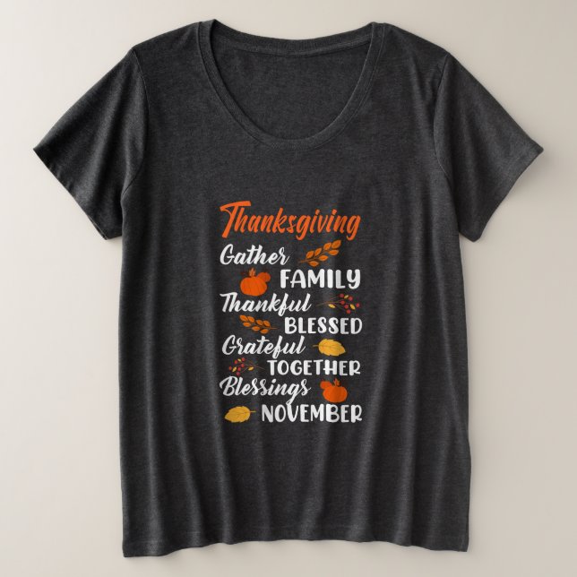 Camiseta Thanksgiving Gather Family (Frente do Design)