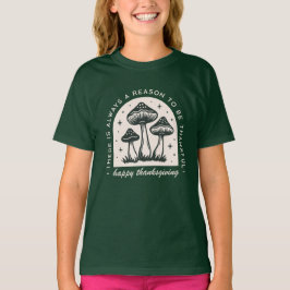 Camiseta Thanksgiving mushroom magical forest dark green