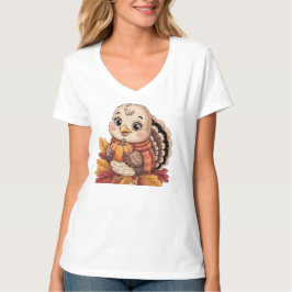 Camiseta Thanksgiving turkey pumpkin fall leaves