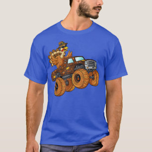 Camiseta Thanksgiving Turkey Riding Monster Truck Boys Kids