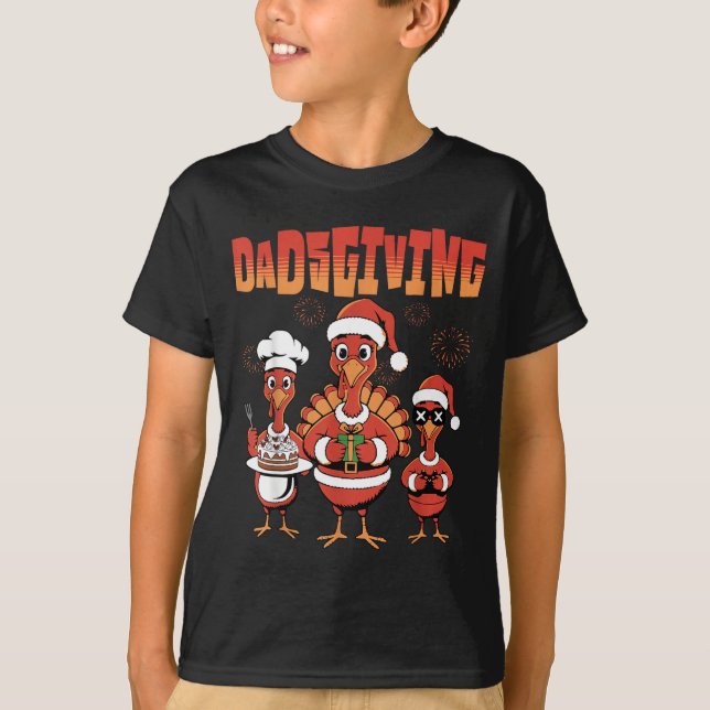 Camiseta Thanksgiving Turkey Squad Dancing Dad Mom Kid Happ (Frente)