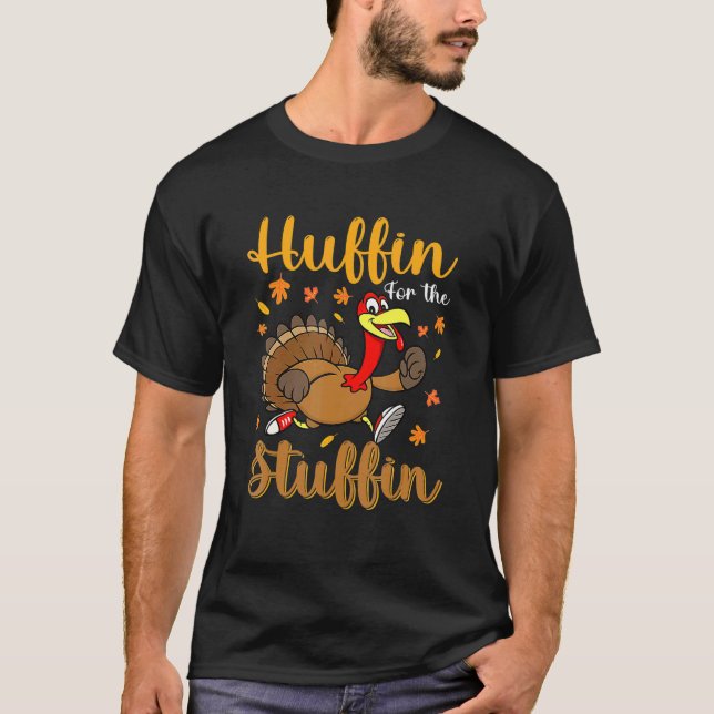Camiseta Thanksgiving Turkey Trot Huffin For The Stuffin 5K (Frente)