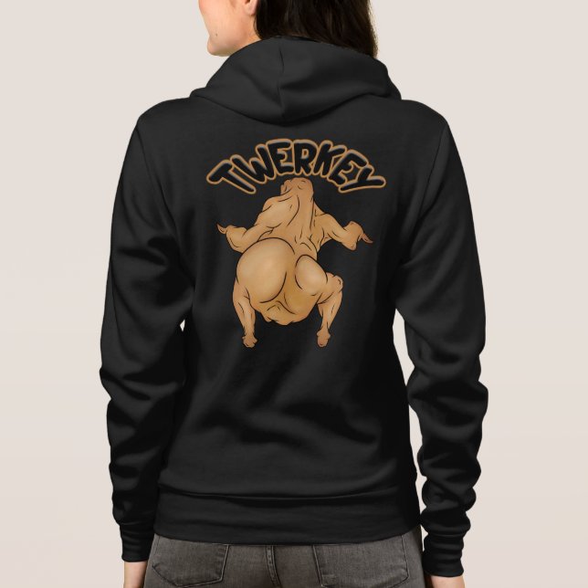 Camiseta Thanksgiving Twerkey Adult Full-Zip Hoodie (Verso)