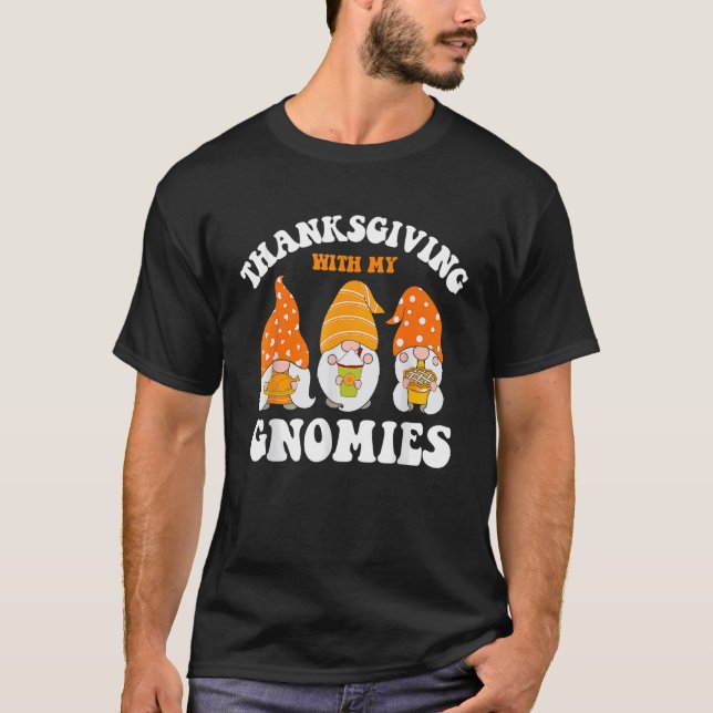 Camiseta Thanksgiving Whit My Gnomies Cute Fall Gnomes Boy  (Frente)