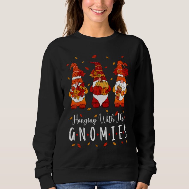 Camiseta Thanksgiving With My Gnomies Fall  Autumn Gnome (Frente)