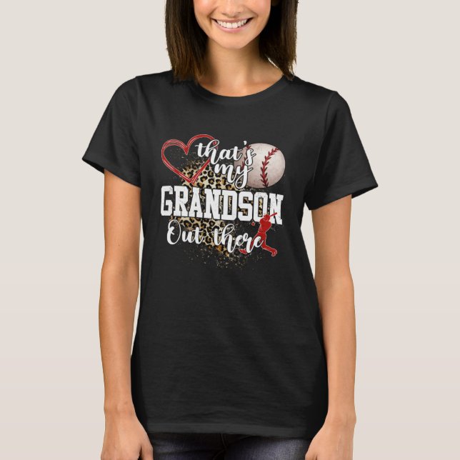 Camiseta That's My Grandson Out There Baseball Grandma Moth (Frente)