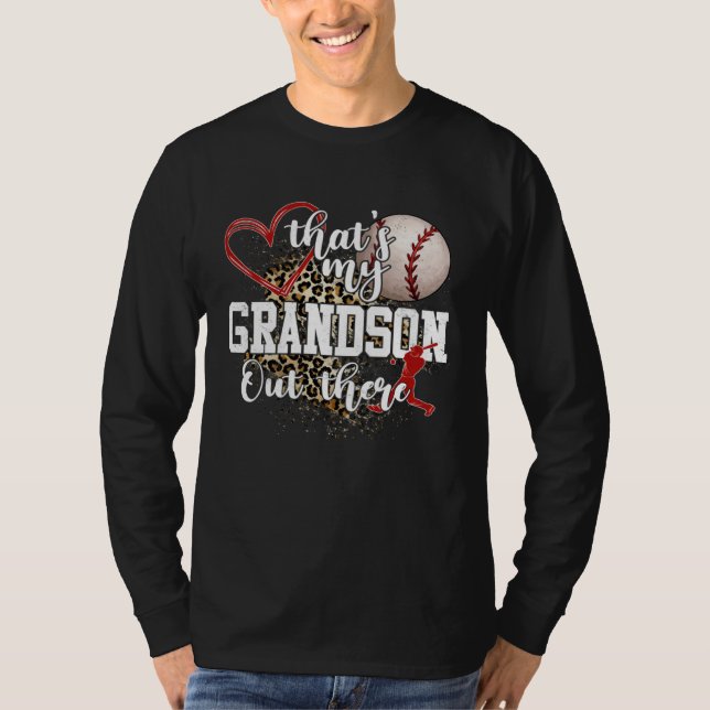 Camiseta That's My Grandson Out There Baseball Grandma Moth (Frente)