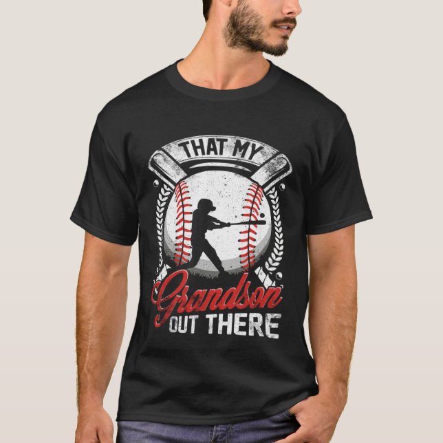 Camiseta That's My Grandson Out There Baseball Grandma Moth (Frente)