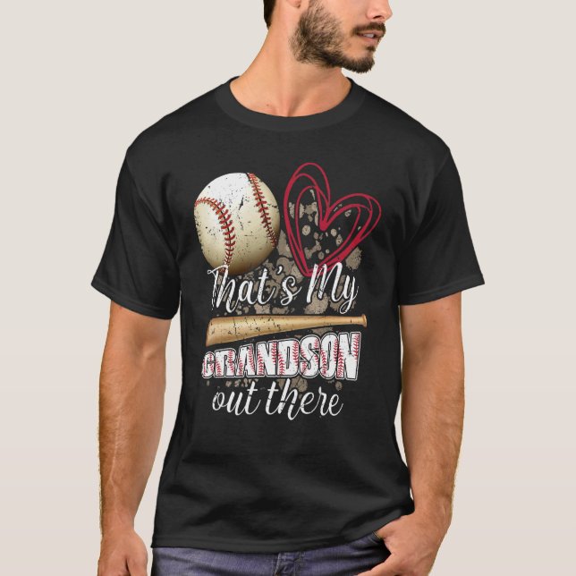 Camiseta Thats my Grandson Out There Cool Family Baseball B (Frente)