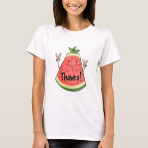 Camiseta Thawra e Watermelon Revolução Sorrindo com Paz