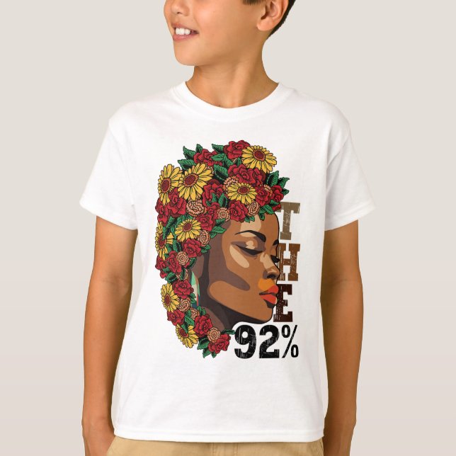 Camiseta The 92 Percent Floral Black Women Black History Mo (Frente)