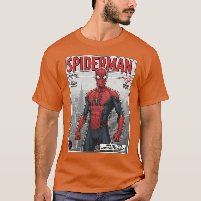 Camiseta The Amazing SpiderMan Comic Bookribute Design fami (Frente)