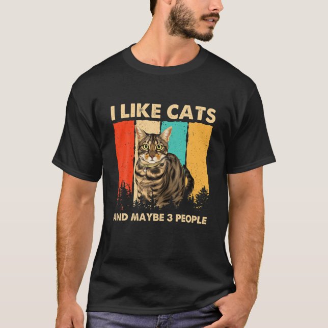 Camiseta The American Shorthair I Like Cats And Maybe 3 Peo (Frente)