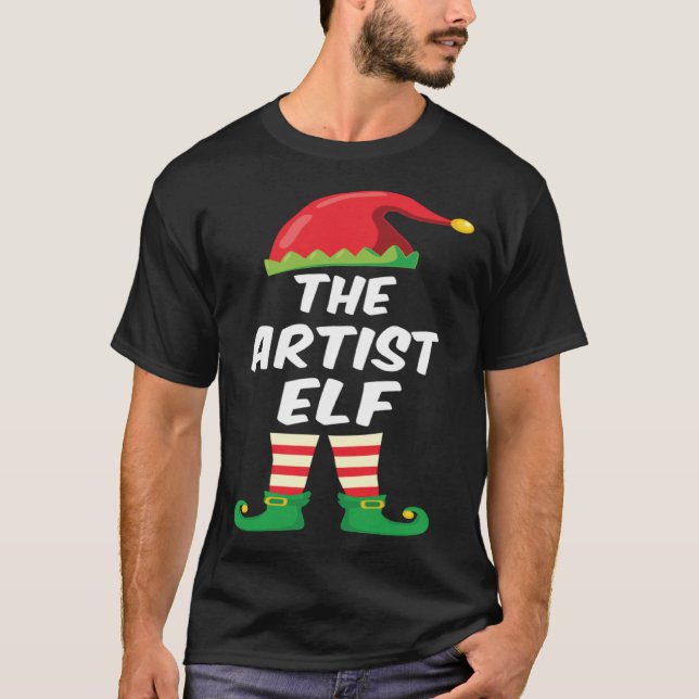 Camiseta The Artist Elf Family Matching Funny Christmas Cos (Frente)