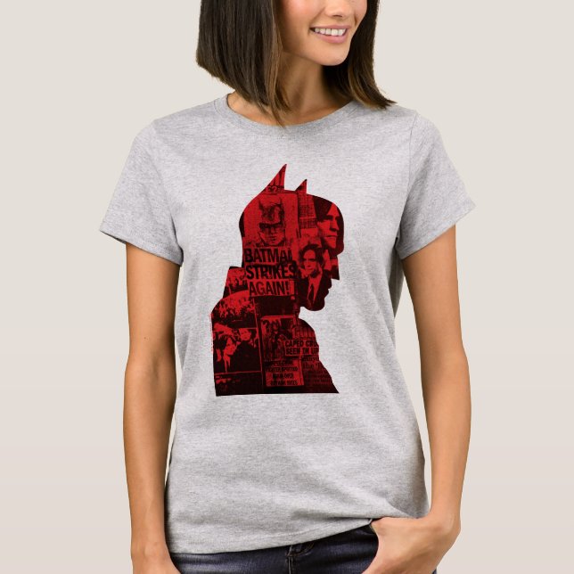 Camiseta The Batman Newspaper Silhouette (Frente)