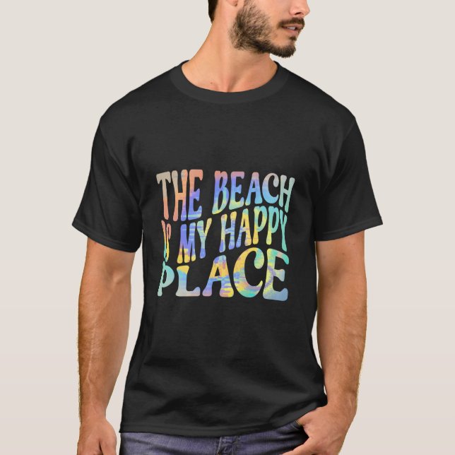 Camiseta The Beach Is My Happy Place Fun Summer Beach (Frente)