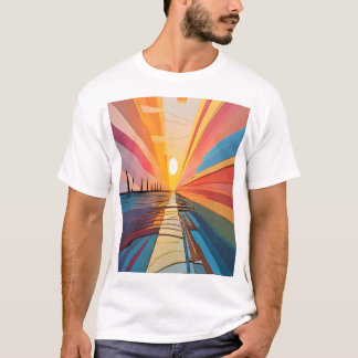 Camiseta The beauty of the sunset on canvas